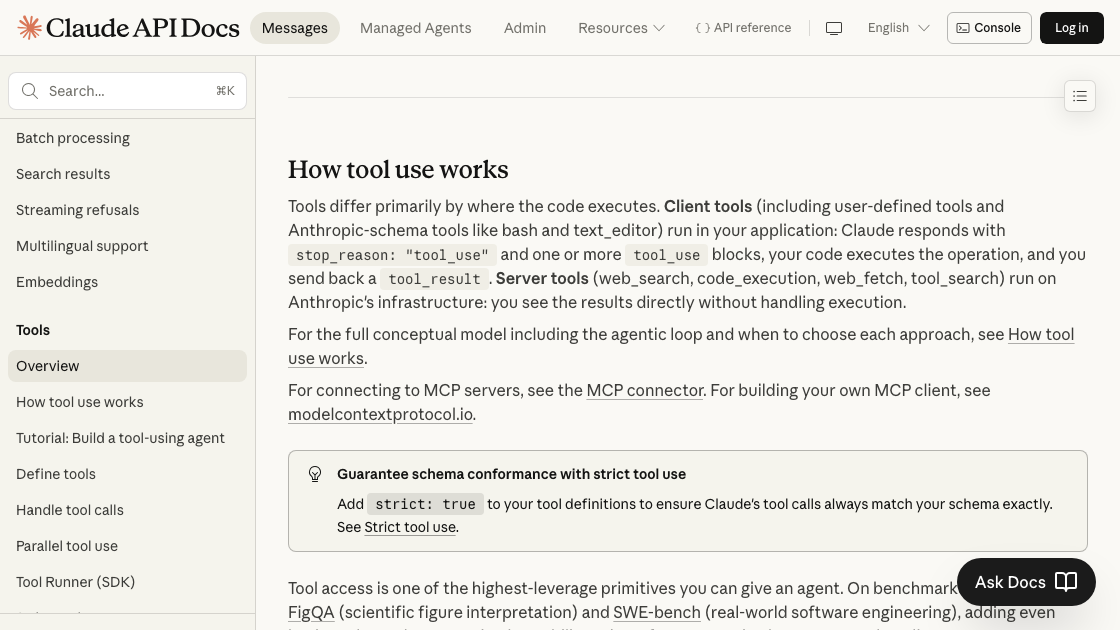 docs.anthropic.com 페이지 스크린샷